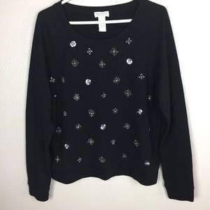 Weekend by Andrea Jovine beaded shirt sz XL